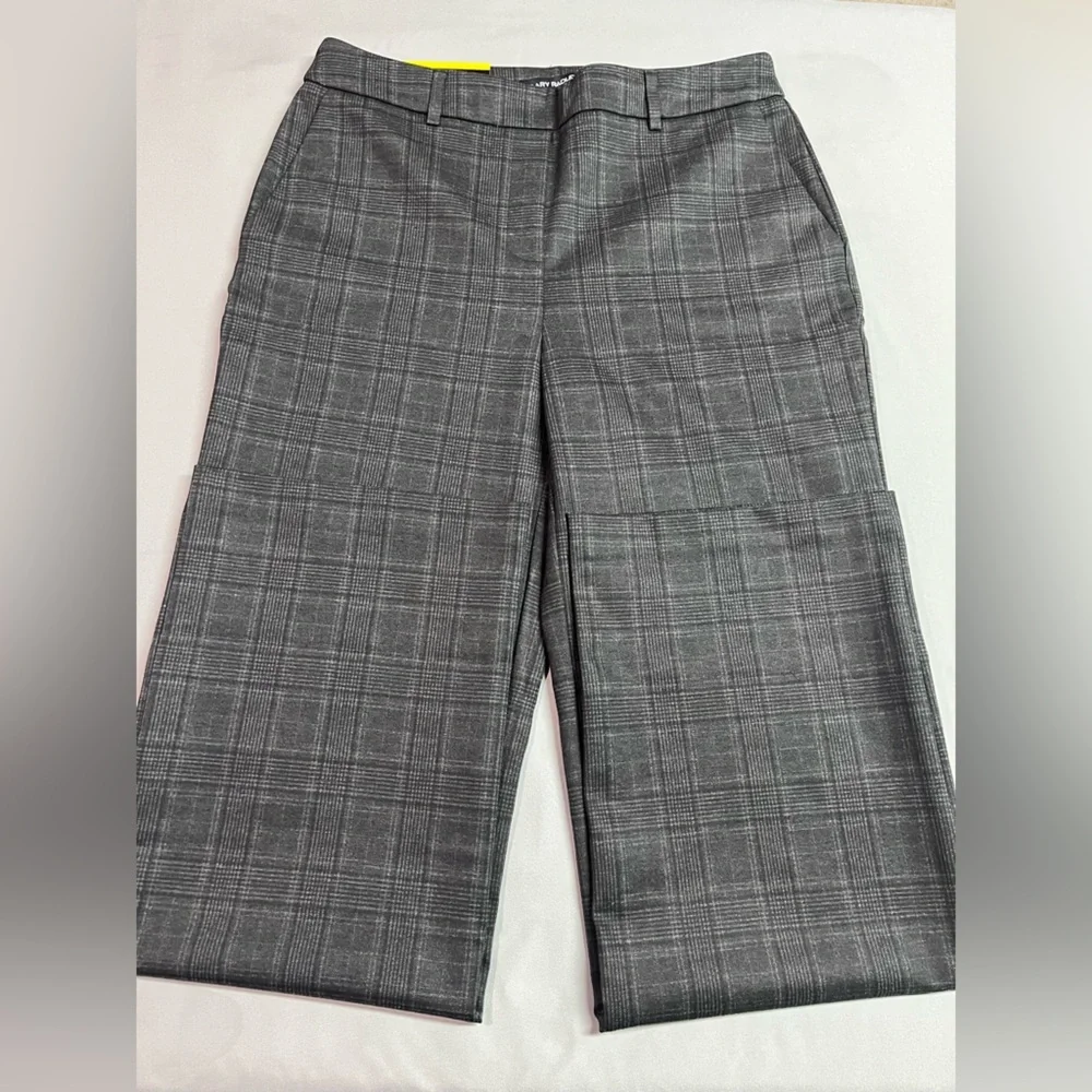 Hilary Radley Women's Gray Plaid Straight Leg Formal Pants NWT - Picture 2 of 4